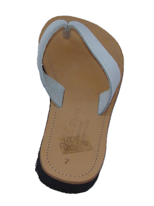 Leder Flache Sandalen für Damen in Weiß Farbe