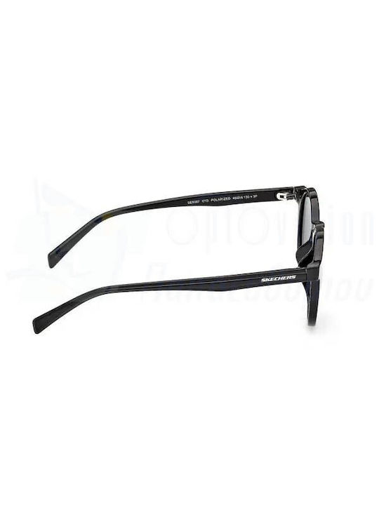 Skechers Ochelari de soare cu Negru Rame din plastic Cadru și Gri Polarizate Lentilă SE9087 01D