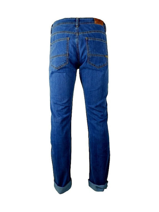 Men's Jeans Pants Elastic with Loose Fit Blue