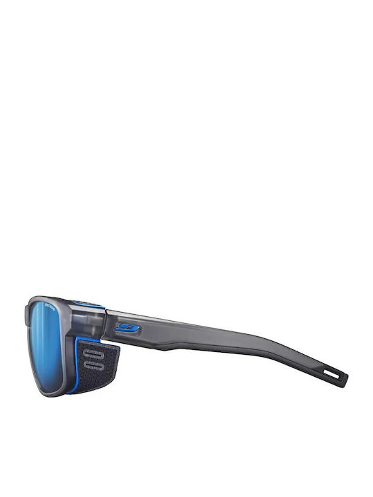 Julbo Men's Sunglasses with Gray Plastic Frame and Blue Mirror Lens