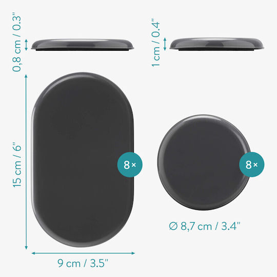 Navaris 56892.03 Rectangular Caps with Outer Frame 15.2x8.9mm 16pcs