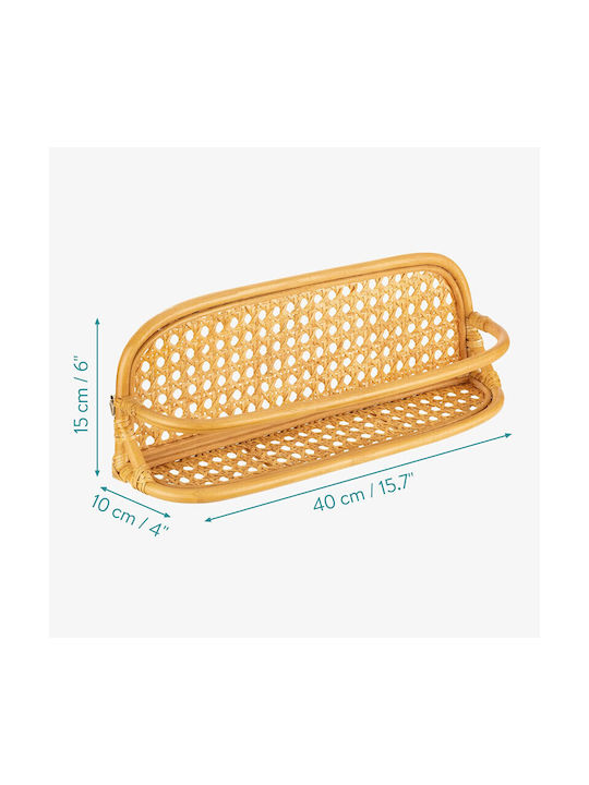 Navaris Wandmontiertes Badezimmerregal Bamboo Braun