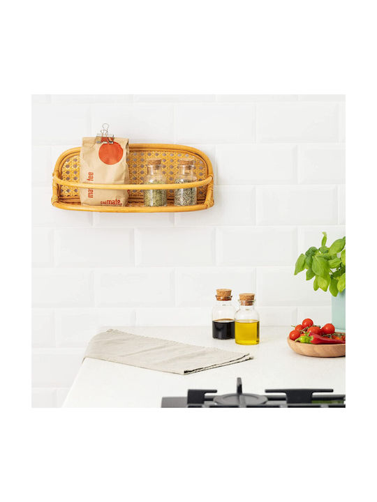Navaris Wandmontiertes Badezimmerregal Bamboo Braun