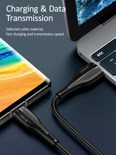 Usams US-SJ372 USB 2.0 Cable USB-C male - USB-A 10W Μαύρο 1m SJ372USB01