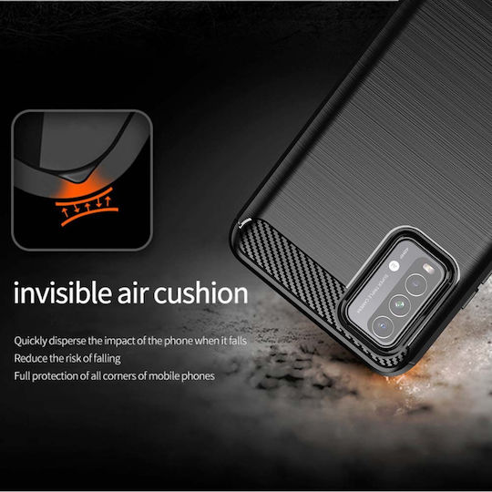 Techsuit Carbon Back Cover Σιλικόνης Μαύρο (Poco M3 / Redmi 9T)