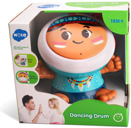 Hola Toys Musical Instrument Indian – Drum with Light and Sounds for 18++ Months