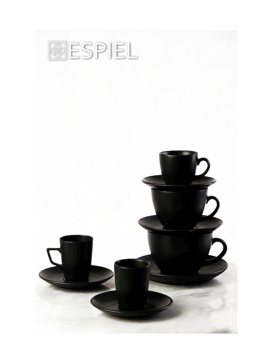 Espiel Morgan Κούπα Κεραμική Μαύρη 280ml 2τμχ