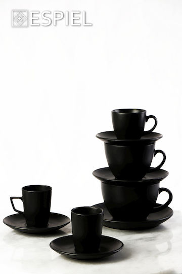 Espiel Morgan Κούπα Κεραμική Μαύρη 280ml 2τμχ