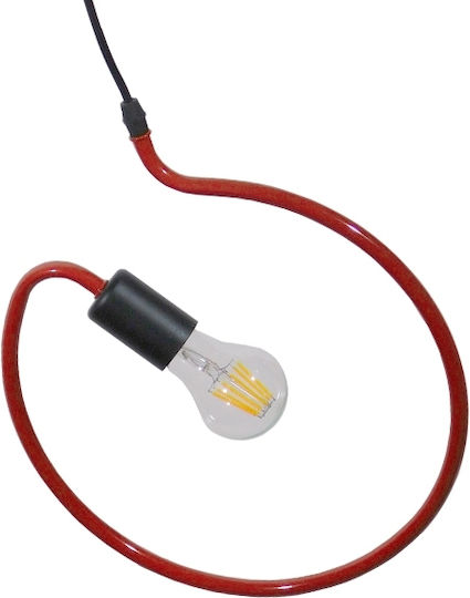 GloboStar Libby Pendant Light Red Grid with Socket E27 32x32x100cm