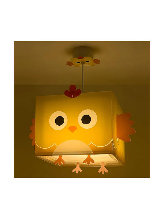 Ango Little Chicken O singură lumină Lumină de tavan pentru copii Agățat din plastic 15W cu suport pentru bec E27 Galben 24x25cm