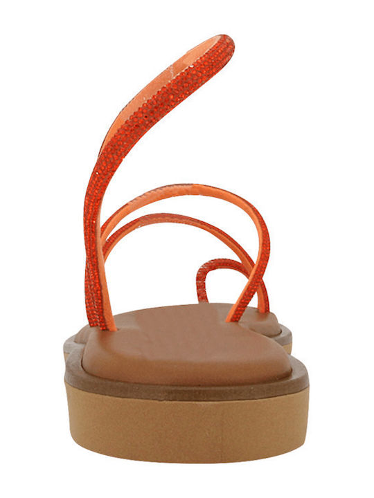 Nere Women's Flat Sandals in Orange Color