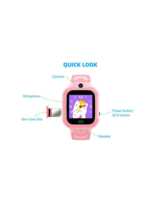 motto4u Kinder-Smartwatch 4G Mit GPS & Kamera Schwarz