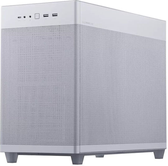Asus Prime AP201 TG Gaming Micro Tower Computer Case with Side Window White