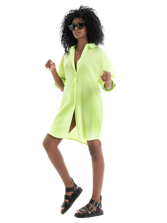 Vero Moda Summer Mini Shirt Dress Dress Green