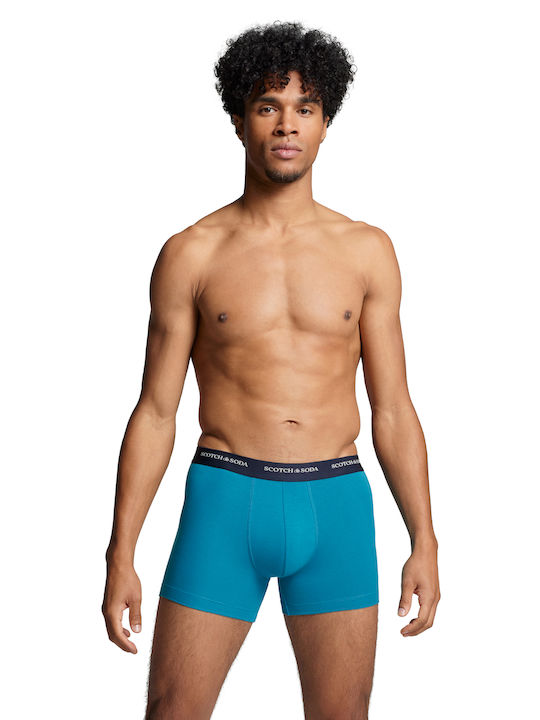 Iconic Aop Ανδρικά Μποξεράκια Beige/Blue με Σχέδια 2Pack