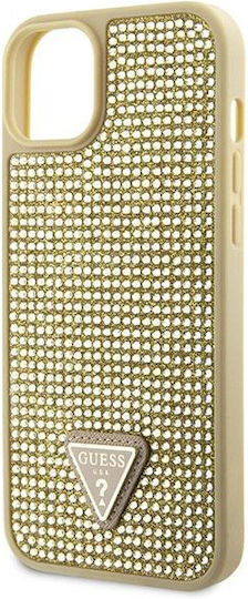 Guess Rhinestones Triangle Back Cover Σιλικόνης Χρυσό (iPhone 14)
