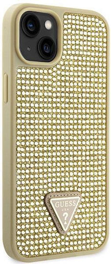 Guess Rhinestones Triangle Back Cover Σιλικόνης Χρυσό (iPhone 14)