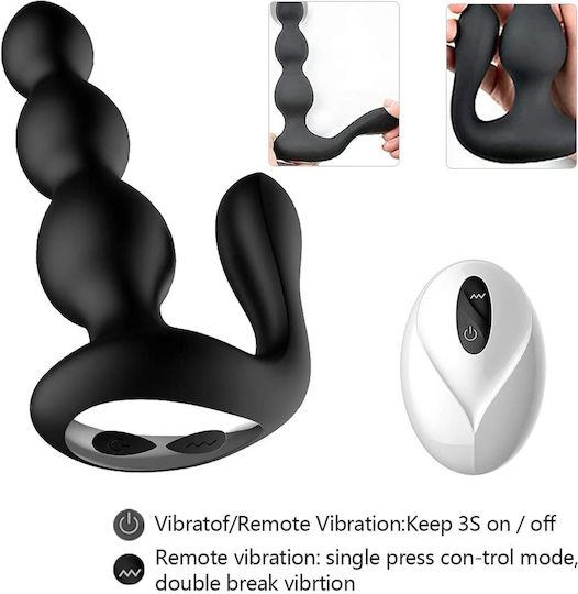 Kinksters Πρωκτικές Μπίλιες με Δυνατότητα Ασύρματης Λειτουργίας και Δόνηση Small Μαύρες