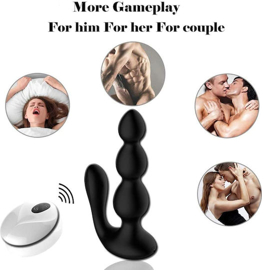 Kinksters Πρωκτικές Μπίλιες με Δυνατότητα Ασύρματης Λειτουργίας και Δόνηση Small Μαύρες