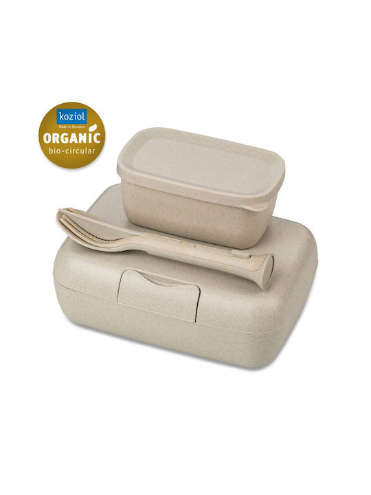 Koziol Plastic Lunch Box Beige 23.2x16.6cm 4pcs