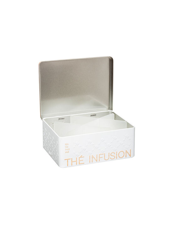 Atmosphera Relief Tea Box with Metallic Beige Lid 20.5x16x8.5cm 1 Piece