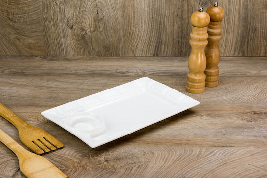 Viosarp Teller Untiefe Rechteckig Keramik Weiß 30.3x18.2cm