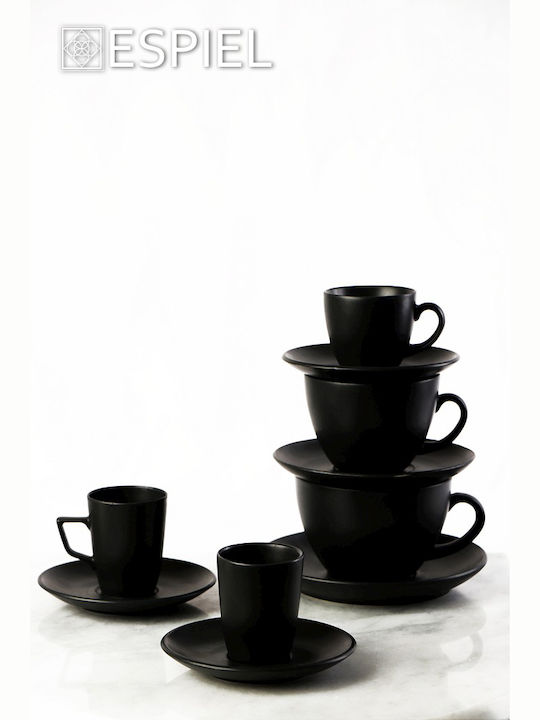 Espiel Porcelain Espresso Cup Set 80ml Black