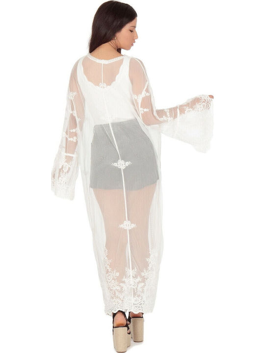 Long Women's Kimono White