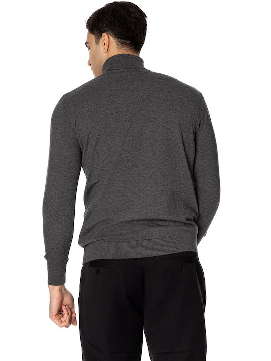 Vittorio Artist Herren Langarm-Pullover Rollkragen Gray