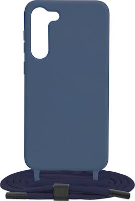 Techsuit Lanyard Silicone Back Cover with Strap Blue (Galaxy S23+)