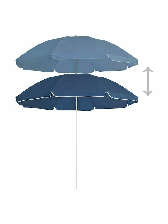 Round Metal Garden Parasol Blue Diameter 1.8xHeight 2m