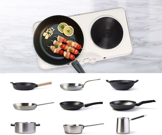 First Austria Countertop Burner Emaille Double Weiß