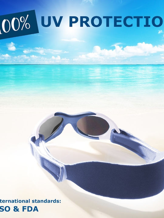 Mausito Baby Surfer Kids Sunglasses White / Blue for 0-1 Year