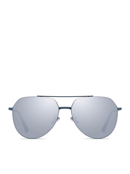 Moscow Mule Sunday Men's Sunglasses with Blue Metal Frame and Silver Polarized Mirror Lens MM/8517/4