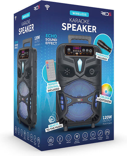 Karaoke-Lautsprecher mit Kabellosem Mikrofon und Lichteffekten RED5 89308 Schwarzes