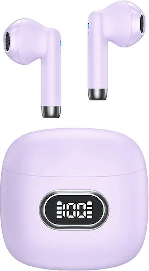 Usams IAII15 Earbud Bluetooth Handsfree Ακουστικά με Αντοχή στον Ιδρώτα και Θήκη Φόρτισης Μωβ