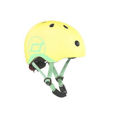 Scoot & Ride Παιδικό Κράνος για Ποδήλατο & Πατίνι Κίτρινο με Ενσωματωμένο Φωτάκι LED
