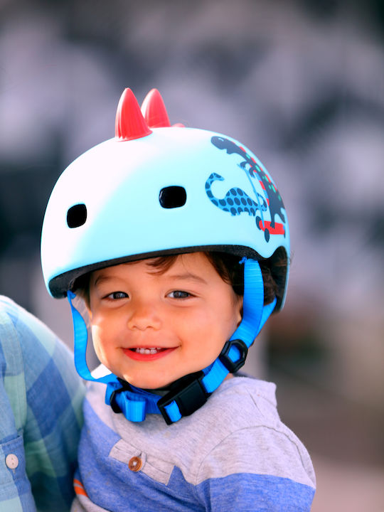 Micro 3D Scootersaurus Kids' Helmet for City Bike Blue