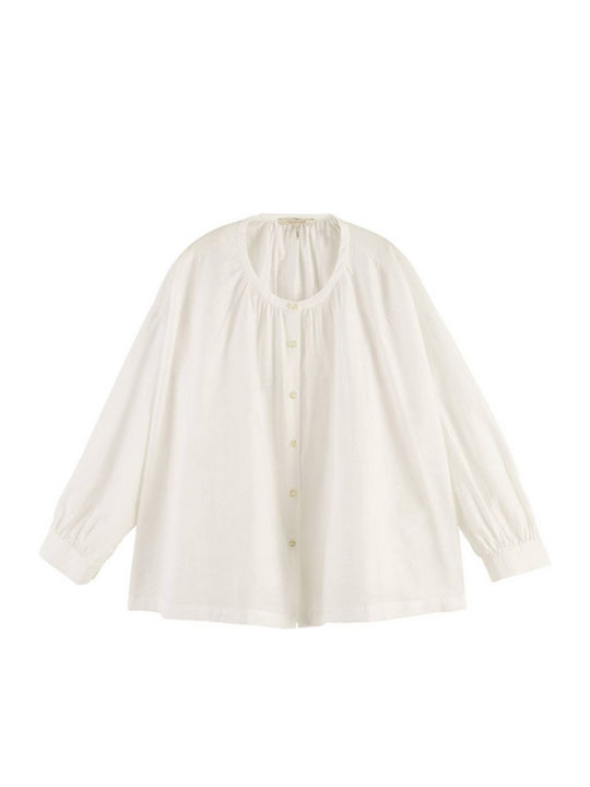 Women's Monochrome Long Sleeve Shirt White