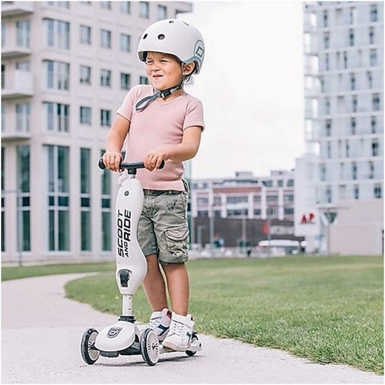 Scoot & Ride Reflective Steel Kids' Helmet for City Bike Blue with LED Light