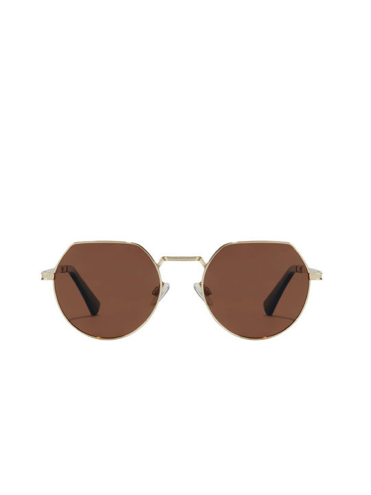 Hawkers Aura Sonnenbrillen mit Gold Brown Rahmen und Braun Polarisiert Linse HAUR22DWMP