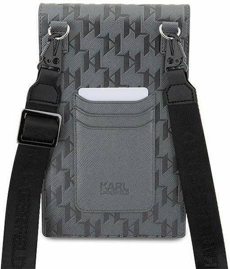Karl Lagerfeld Saffiano Mongram Plaque Silver