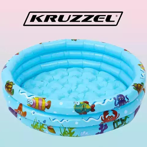 Kruzzel Piscină Rotundă Pentru Copii Gonflabilă 58lt 80x30cm Albastră