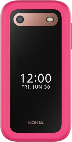 Nokia 2660 Flip Dual SIM (48/128MB) Κινητό με Κουμπιά (Ελληνικό Μενού) Ροζ