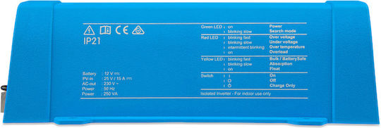 Victron Energy Sun Modified Sine Wave Inverter 24/250-10 IEC Power Supply with Nominal Input Voltage 24V Single Phase SIN241251100