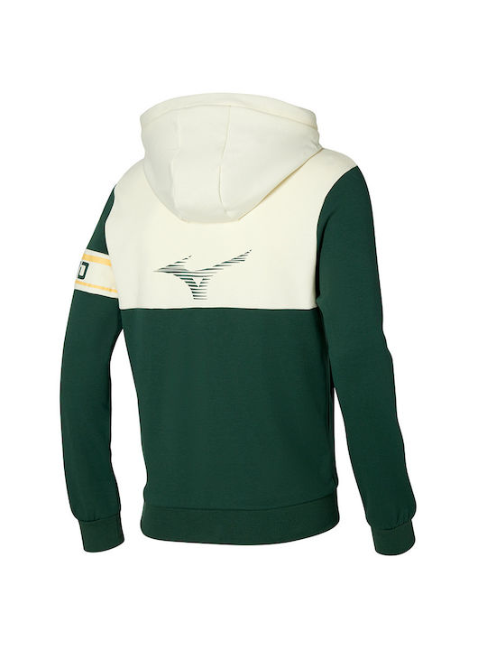 Mizuno Herren Sweatshirt Jacke mit Kapuze Grün