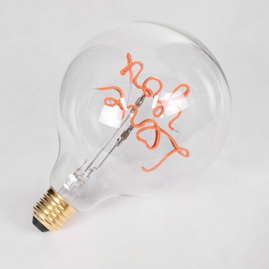 GloboStar LED Bulb 4W 180mm for Socket E27 and Shape G125 Red 340lm Dimmable