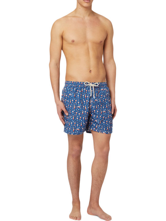 Double Spritz Men's Swimwear Shorts Blue with Patterns