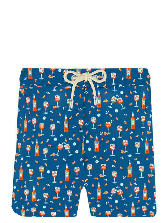 Double Spritz Men's Swimwear Shorts Blue with Patterns