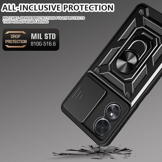Techsuit Camshield Back Cover Πλαστικό / Σιλικόνης Μαύρο (Oppo A17)
